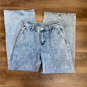 SHEIN Blue Acid Wash Extra Wide Leg Jeans